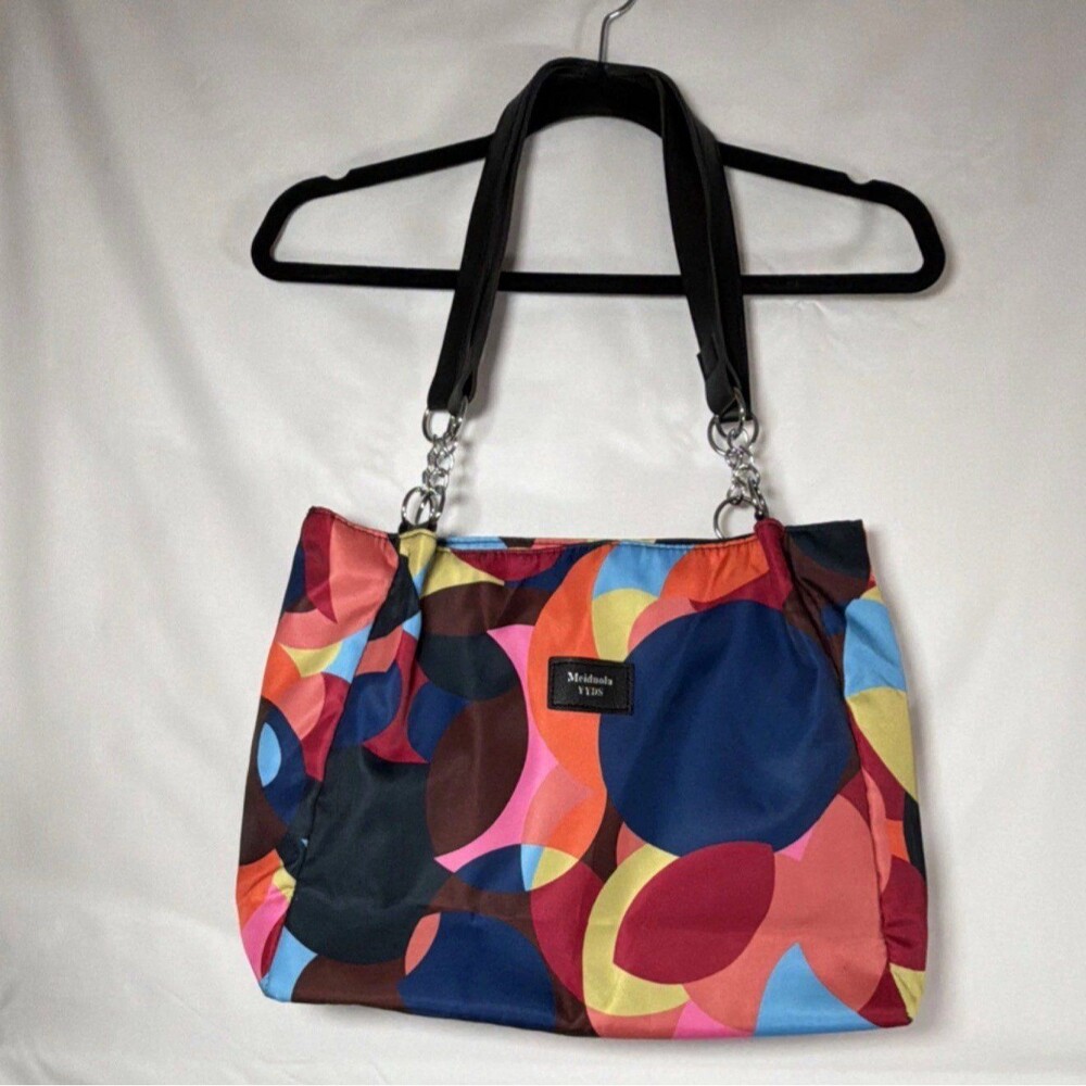 Meiduola YYDS Multicolor Abstract Shoulder Bag for Women Colorblock Zip Casual